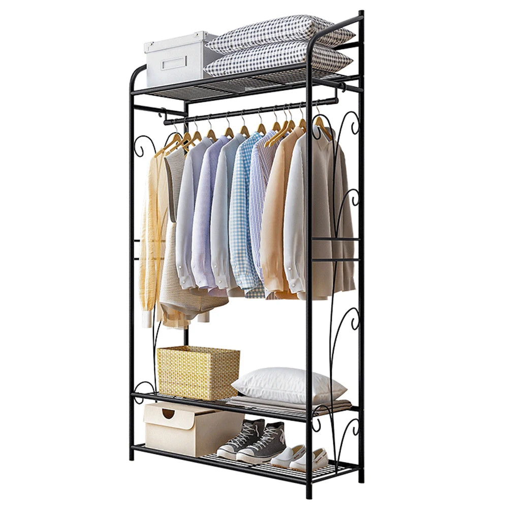 Black Metal Clothes Rack Stand