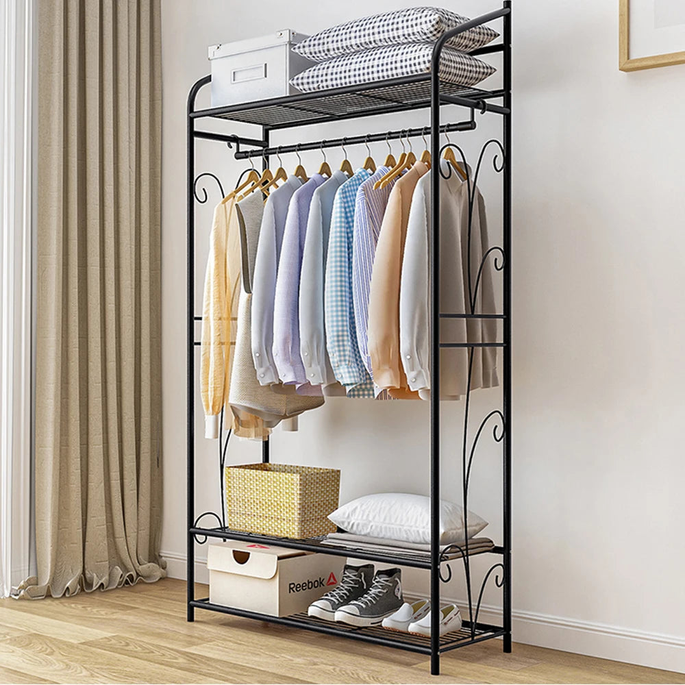 Black Metal Clothes Rack Stand