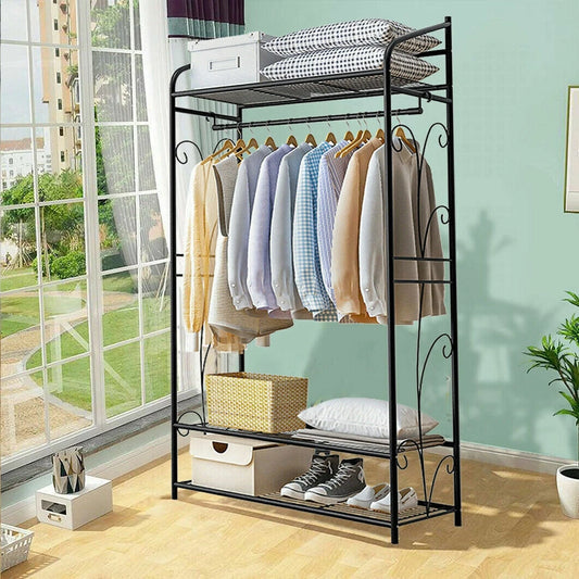 Black Metal Clothes Rack Stand